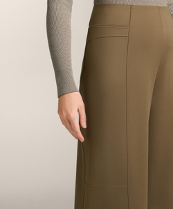 OYSHO Брюки прямого кроя с высокой посадкой и эффектом неопрена, оливково-зеленый