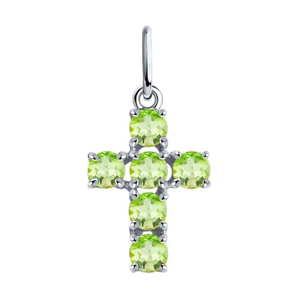 Подвеска из серебра с хризолитом