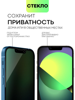 Набор стекол антишпион BROSCORP для Apple iPhone 13;Apple iPhone 13 Pro оптом (арт. IP13(13PRO)-FSP-GLASS-SPY-SET2)