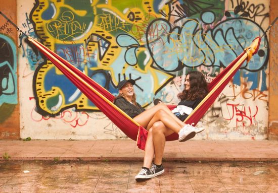 Двухместный гамак Ticket to the Moon Original Hammock Burgundy / Dark Yellow