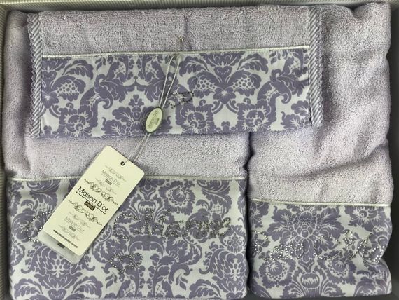 Набор полотенец  ROSE MARINE - РОЗ МАРИН 3пр  30х50 50х100 и 75х140 Maison Dor (Турция)