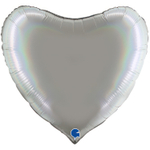 Шар фольгированный Сердце 91 см (Серебряный)