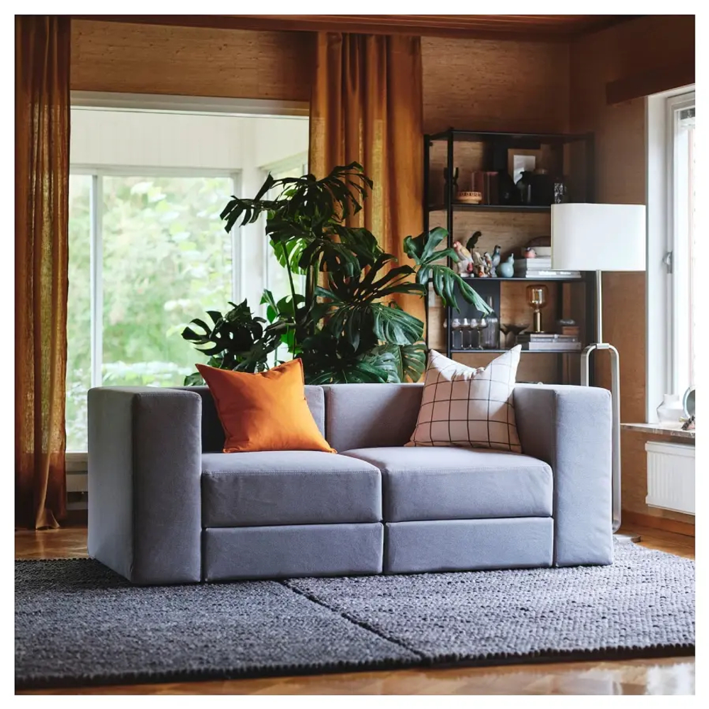 2-местный диван - IKEA JÄTTEBO/JATTEBO, 71x95x190см, серый/светло-серый, ЙЕТТЕБО ИКЕА