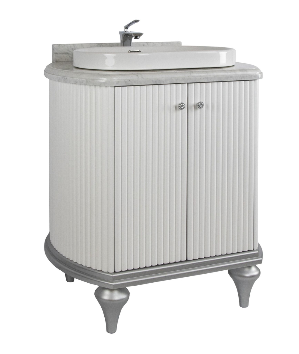 Тумба RIVOLI 100 арт.TS-RI910-C-W/SD Белый/Цоколь с ножками серебро