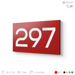 Номер на дверь 297, табличка на дверь для офиса, квартиры, кабинета, аудитории, склада, красная 120х70 мм, Айдентика Технолоджи