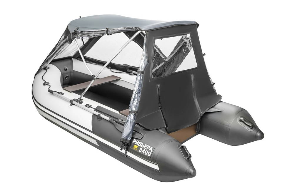 Тент трансформер Ривьера 3400 СК Компакт (графит/черный)