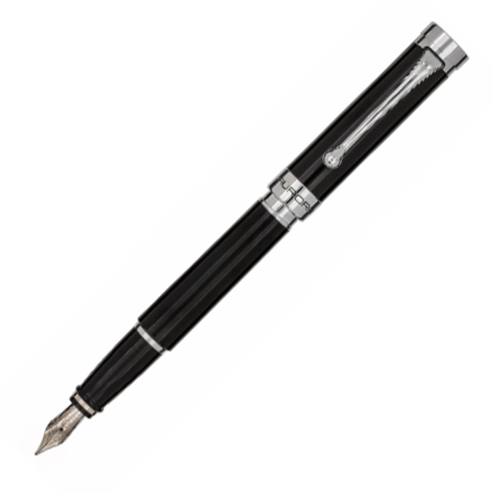Перьевая ручка Aurora Edo Black CT, перо - F, в подарочной коробке