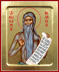 Икона Макария Великого, преподобного на дереве: 125 х 160 (Синопсисъ)