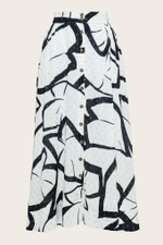 Черно-белая хлопковая юбка с принтом