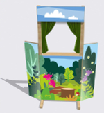 Ширма для кукольного театра, трансформируемая напольная из фанеры, 1420х1100 мм