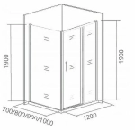 Душевой уголок Good Door Cofe WTW+SP 120х70 стекло прозрачное/профиль черный