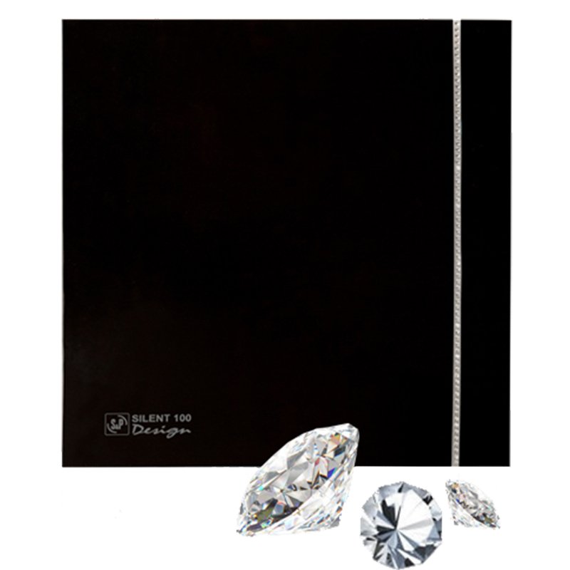 Накладной вентилятор Soler Palau SILENT-100 CZ BLACK DESIGN SWAROVSKI