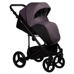 Коляска 2 в 1 Indigo TOUR ECO te 08 (черная кожа+фиолетовый)