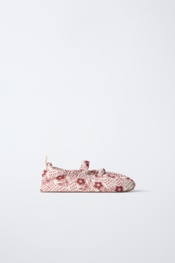 ZARA БАЛЕТКИ С ДЕТАЛЬЮ, БЕЛЫЙ