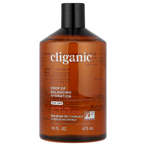 Cliganic, Drop of Balancing Hydration™, 100% чистое масло жожоба, 473 мл (16 жидк. унций)