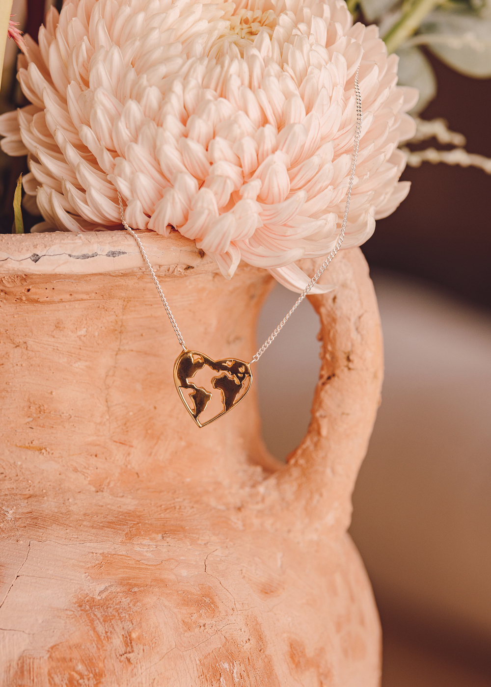 Колье «Континенты» с позолотой