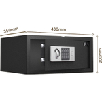 Сейф DELI "ET522" электронный замок + ключ, 430х350х200 мм, 8 кг, черный