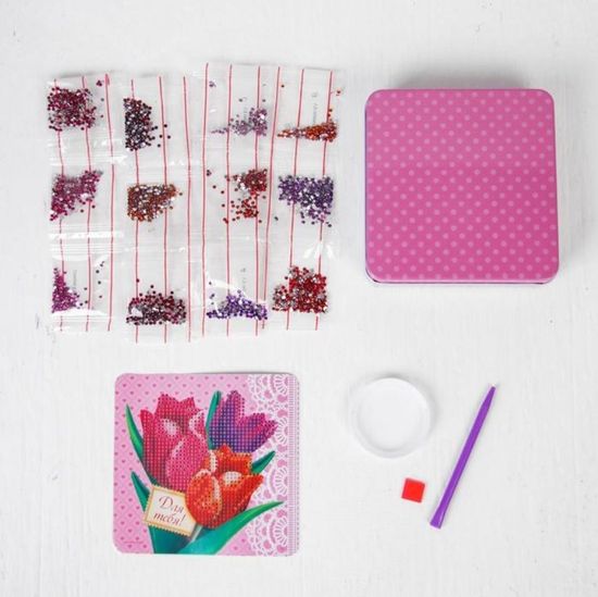 Алмазная мозаика на шкатулке Киса, Коты аристократы, 14 * 13,6 см