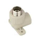 Угольник PP-R комбинированный серый Дн 20х3/4" НР с креплением VALFEX 10121120Г