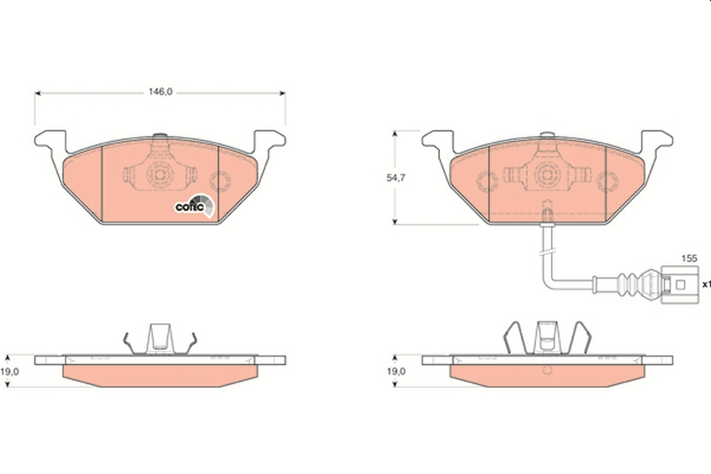 TRW - GDB1658-TRW - Brake Pad Set, disc brake