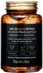 FarmStay. Многофункциональная ампульная сыворотка с золотом и пептидами 24K Gold & Peptide Solution Prime Ampoule
