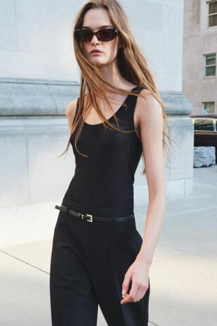 ZARA БРЮКИ-КЮЛОТЫ ИЗ КОЛЛЕКЦИИ ZW С ПОЯСОМ, ЧЕРНЫЙ