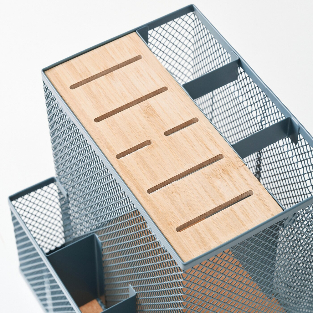 Блок для ножей IKEA VIMPELFISK (ВЫМПЕЛЬФИСК), Бамбук, Темно-синий