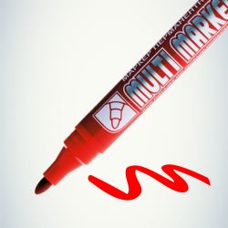 002674 Crown Маркер перманентный MULTI MARKER, КРАСНЫЙ пулевидный 3мм (CPM-800) | Crown