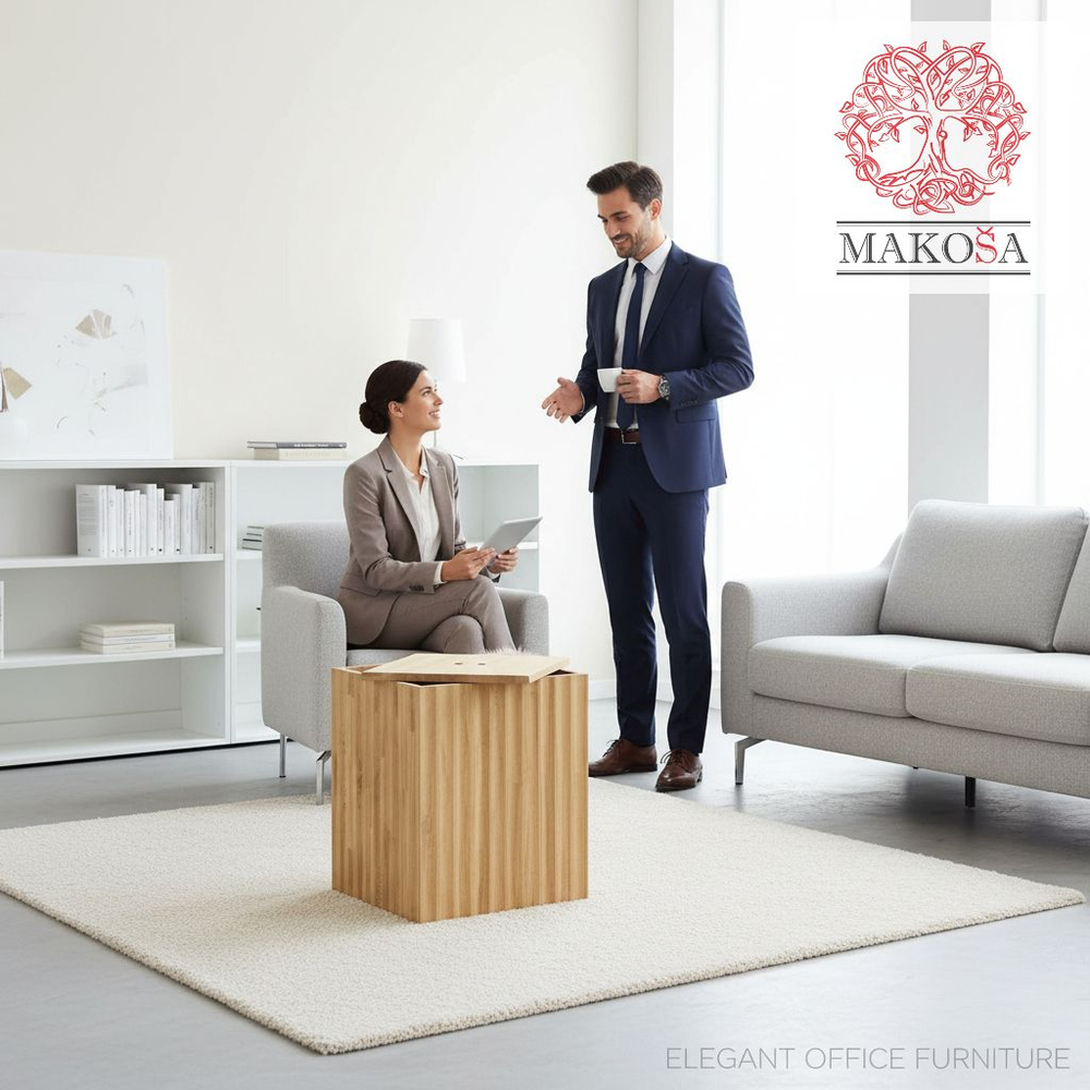 Журнальный столик, 45х45х55, Розенбург, из массива дуба, с местом для хранения, прикроватный, для гостиной, MAKOSA