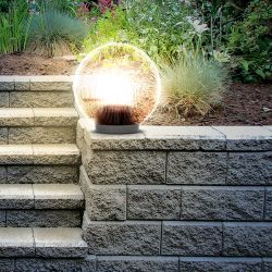 Садово-парковый светильник ЭРА НТУ 02-60-255 шар дымчатый призма на опору / кронштейн IP44 Е27 max60Вт d250mm | Садово-парковые светильники