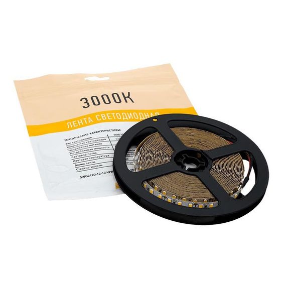 Светодиодная лента SWG 12W/m 120LED/m 2835SMD теплый белый 5M 001576