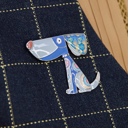 Брошь Shadore Собака XZ2291.21 BL/S