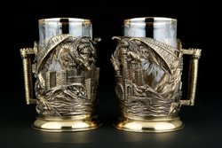 Набор подстаканников "Дракон" 2 шт. в подарочном кейсе