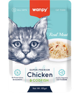 Wanpy Cat Курица с Треской 85гр.