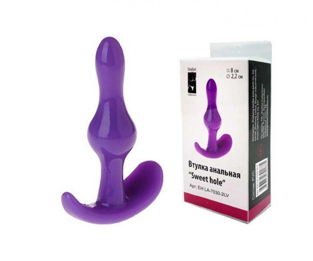 Анальная втулка Sweet hole фиолетовая 8 см