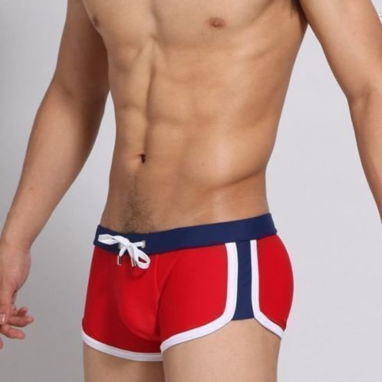 Мужские плавки красные с синим поясом Seobean Red Swim Trunk