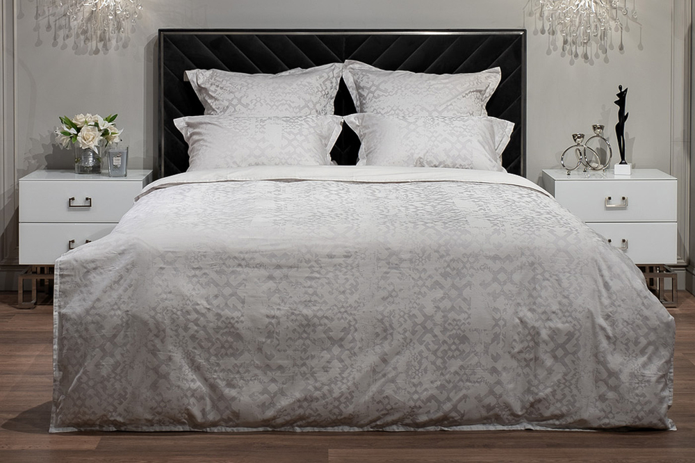 Постельное белье 1.5 спальное Garda Decor Маттео бежевое в подарочной упаковке