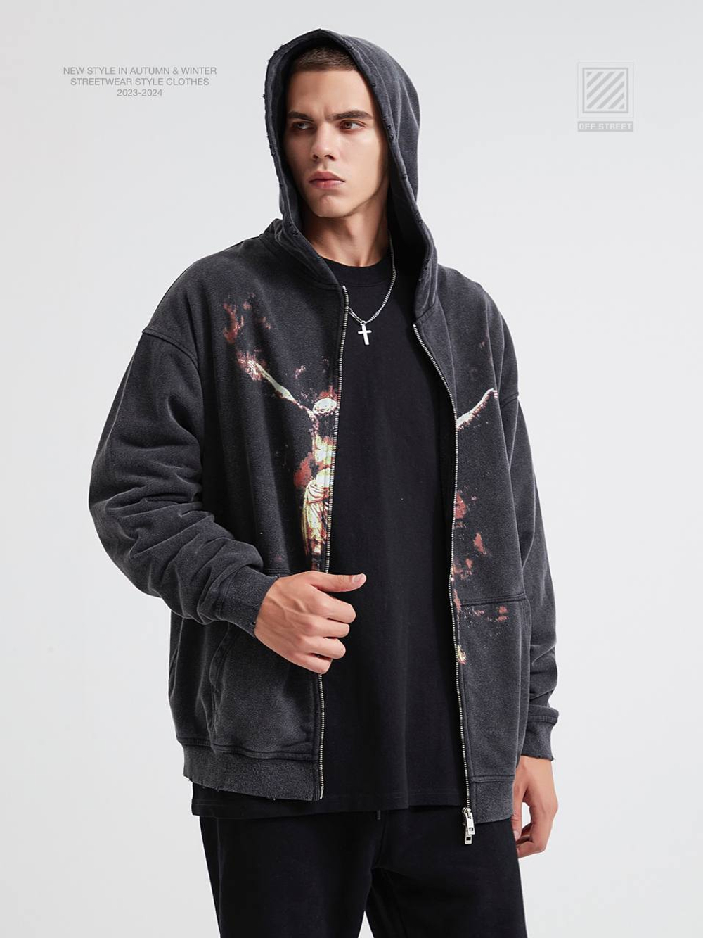 Худи Off Street print zip