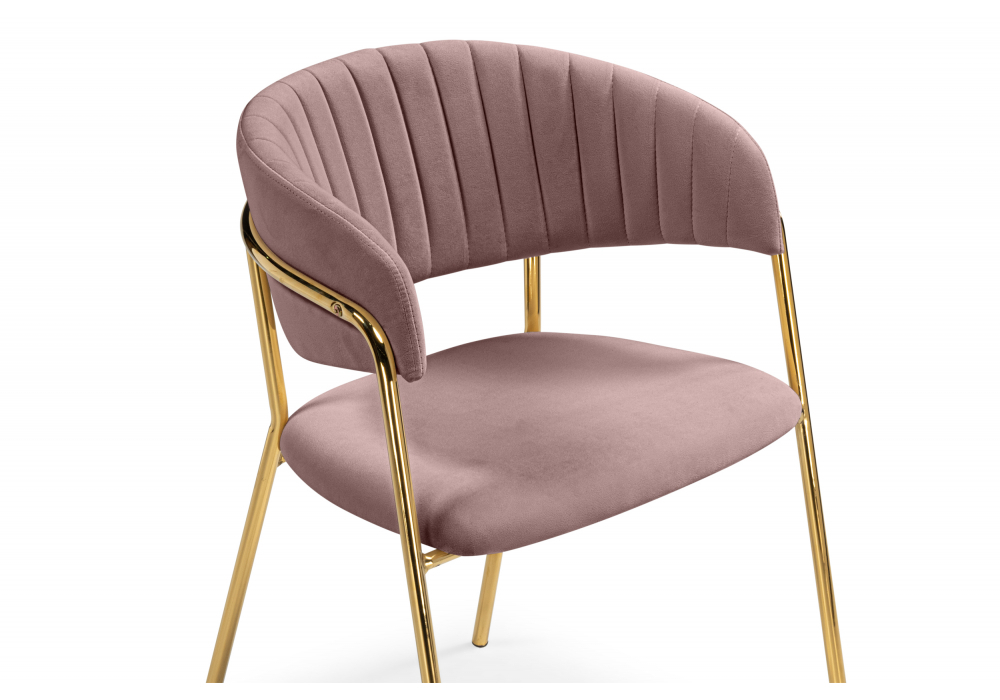 Стул на металлокаркасе Woodville Kamelia светло-фиолетовый, золотой