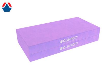 Мат спортивный складной 1000х1000х100 мм  2 сложения (вин.кожа) СИРЕНЕВЫЙ