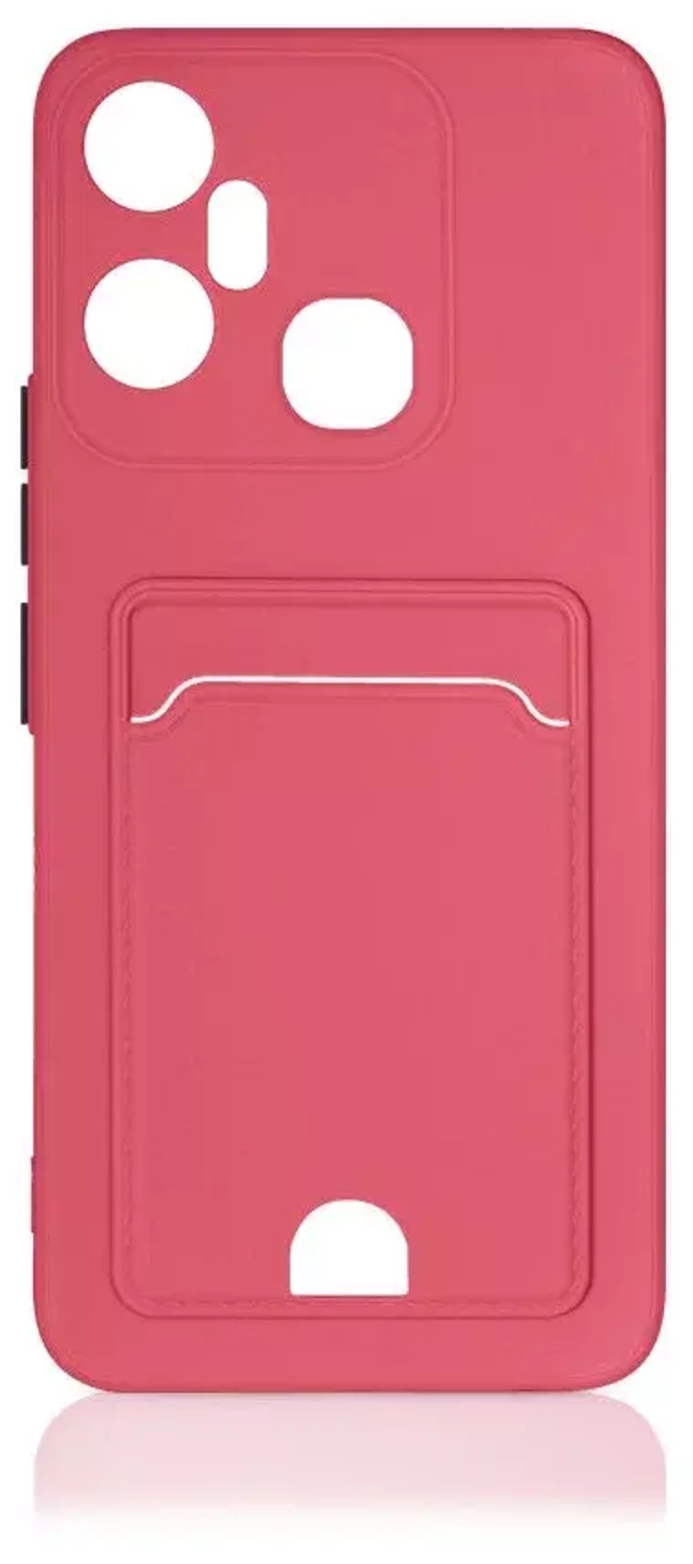 Силиконовый чехол с отделением для карты для Infinix Smart 6 Plus coral DF