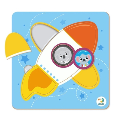 Пазл-сортер "Ракета" 5 элементов