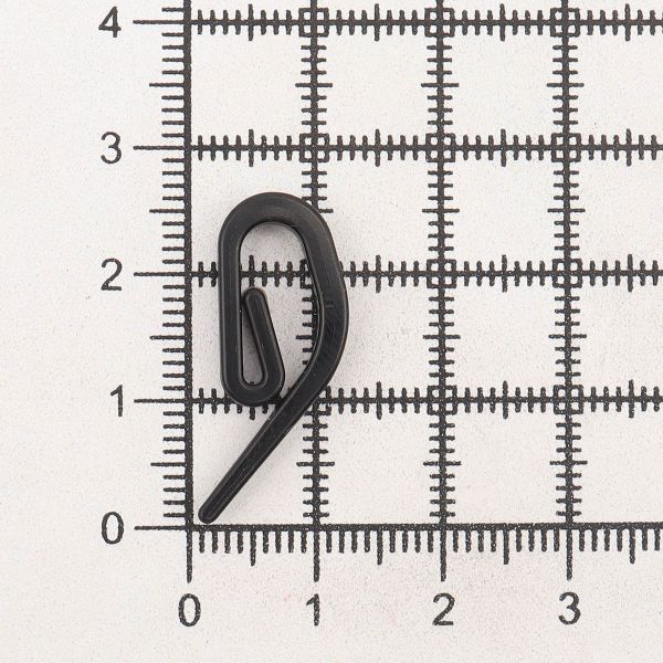 Крючки шторные для карниза 26.5 мм, улитка усиленные, пластик, черный, 100 шт/упак