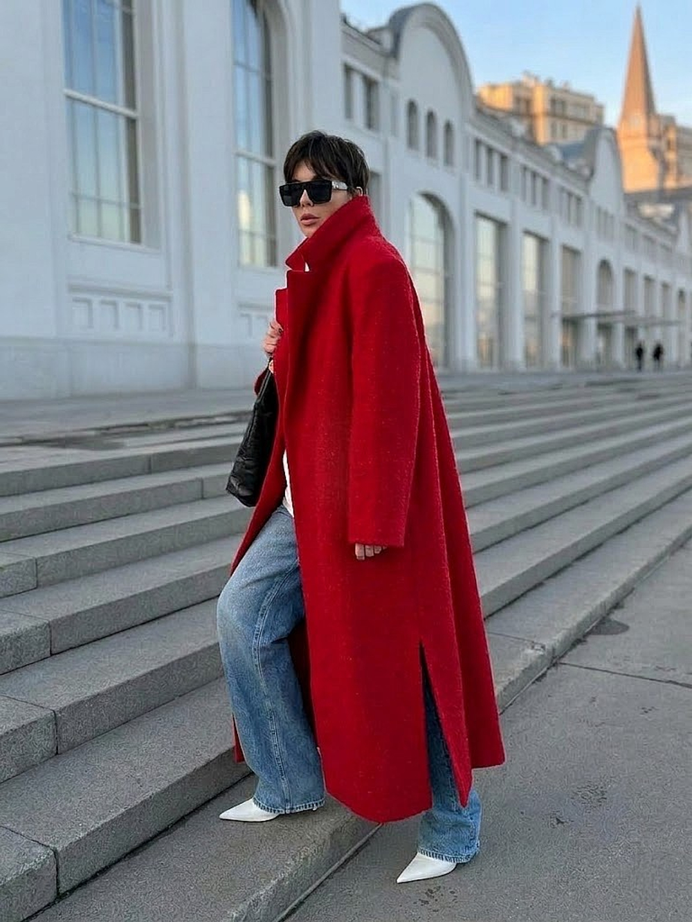 Пальто с поясом / oversize