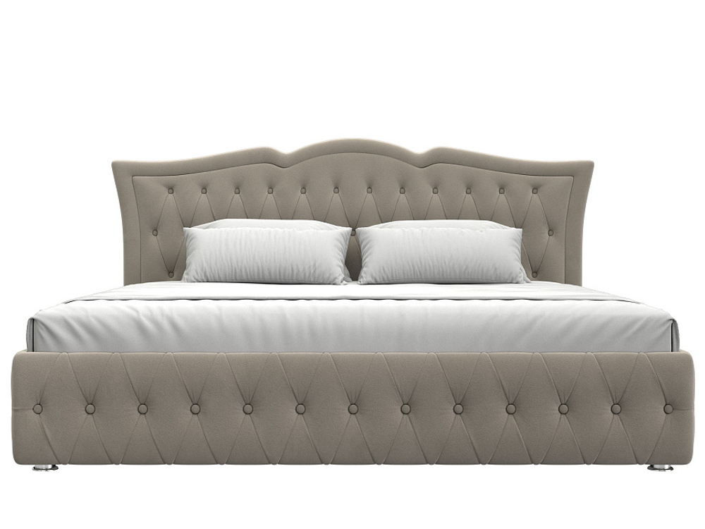 Кровать интерьерная Герда 200, Бежевый, Микровельвет, 108398