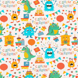 Бумага упаковочная глянцевая «Динозаврик», 100 × 70 см