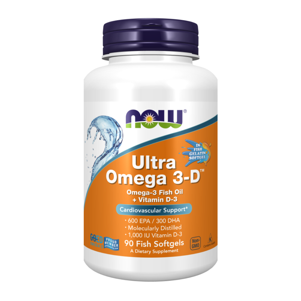 NOW Ultra Omega 3-D 90 рыбных капсул
