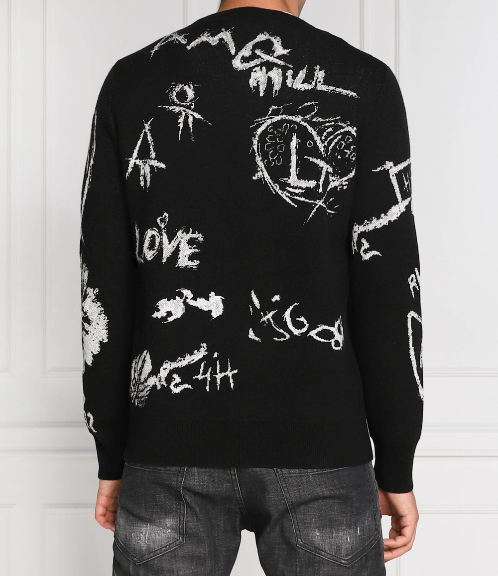 Хлопковый свитер Alexander McQueen - черный(712789 Q1XGA)