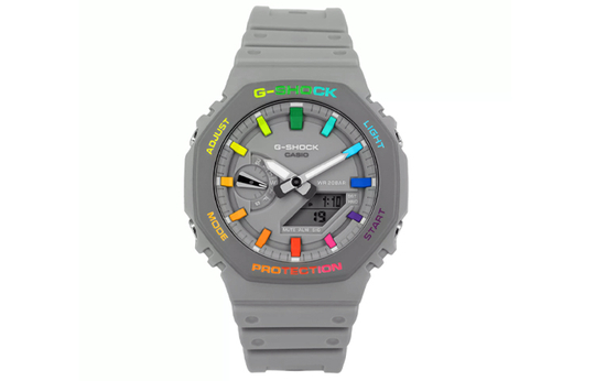 CASIO Men Liquid Crystal/Analog Dual Display Series Gray Watch GA-2100-1AERD