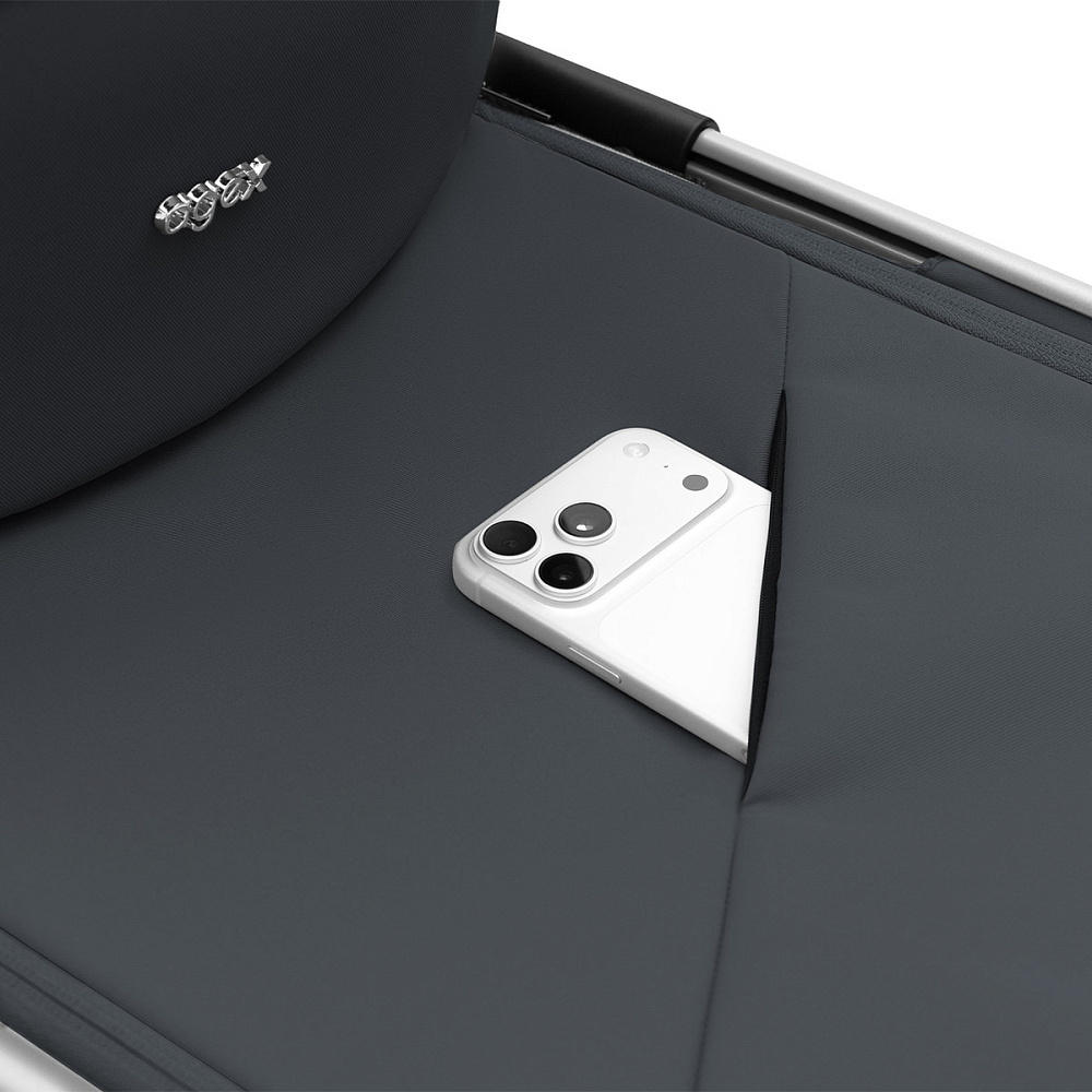 Коляска Agex Life 3 в 1 хромированная рама с автокреслом i-Safe Grey ALM606 Midnight Grey (Темно-серый)